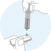 Testflüssigkeit auf Kasette geben