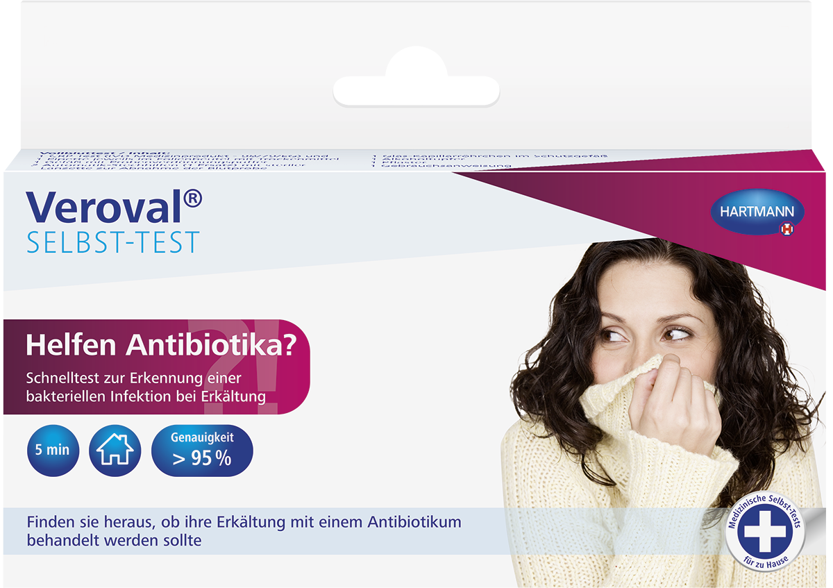 Veroval Selbst-Test "Helfen Antibiotika?" Verpackung