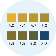 Gradiente de colores con indicador de pH